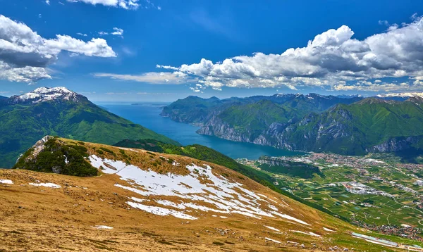 Acima Vista Monte Stivo Arco Riva Nago Torbole Lago Garda — Fotografia de Stock