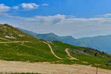 Lago di Garda Gölü Panoraması dağ Monte Baldo İtalya'dan