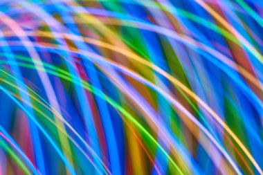 Renkli bokeh soyut odaklanmamış arka plan, renk bokeh arka plan ve doku, bulanık, şerit çizgileri uzun pozlama ile renk ve ışık hareketli