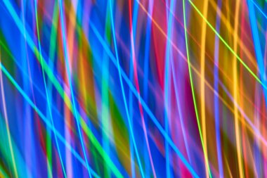 Mavi bokeh arka ışık plan ve doku, bulanık renkli bokeh soyut odaklanmamış arka planda, renkli ışık, uzun pozlama hareket ışıklar