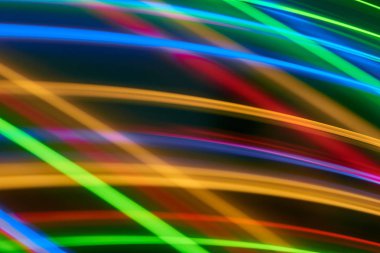 Renkli bokeh soyut odaklanmamış arka plan, renk bokeh arka plan ve doku, bulanık, şerit çizgileri uzun pozlama ile renk ve ışık hareketli