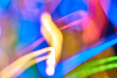 Renkli bokeh soyut odaklanmamış arka plan, renk bokeh arka plan ve doku, bulanık, şerit çizgileri uzun pozlama ile renk ve ışık hareketli