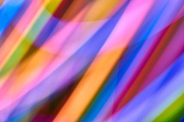 Renkli bokeh soyut odaklanmamış arka plan, renk bokeh arka plan ve doku, bulanık, şerit çizgileri uzun pozlama ile renk ve ışık hareketli