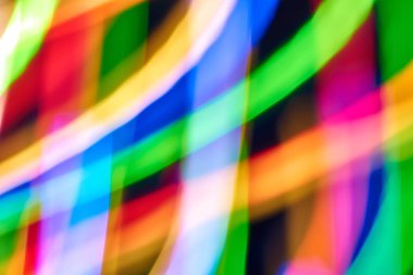 Renkli bokeh soyut odaklanmamış arka plan, renk bokeh arka plan ve doku, bulanık, şerit çizgileri uzun pozlama ile renk ve ışık hareketli