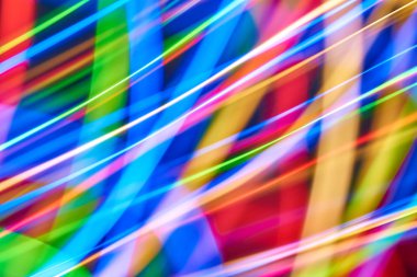 Renkli bokeh soyut odaklanmamış arka plan, renk bokeh arka plan ve doku, bulanık, şerit çizgileri uzun pozlama ile renk ve ışık hareketli