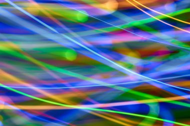 Renkli bokeh soyut odaklanmamış arka plan, renk bokeh arka plan ve doku, bulanık, şerit çizgileri uzun pozlama ile renk ve ışık hareketli