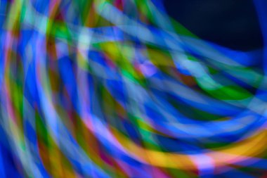 Renkli bokeh soyut odaklanmamış arka plan, renk bokeh arka plan ve doku, bulanık, şerit çizgileri uzun pozlama ile renk ve ışık hareketli