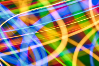 Renkli bokeh soyut odaklanmamış arka plan, renk bokeh arka plan ve doku, bulanık, şerit çizgileri uzun pozlama ile renk ve ışık hareketli