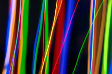 Renkli bokeh soyut odaklanmamış arka plan, renk bokeh arka plan ve doku, bulanık, şerit çizgileri uzun pozlama ile renk ve ışık hareketli