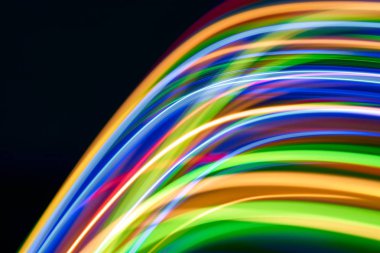 Renkli bokeh soyut odaklanmamış arka plan, renk bokeh arka plan ve doku, bulanık, şerit çizgileri uzun pozlama ile renk ve ışık hareketli