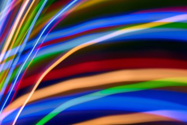 Renkli bokeh soyut odaklanmamış arka plan, renk bokeh arka plan ve doku, bulanık, şerit çizgileri uzun pozlama ile renk ve ışık hareketli