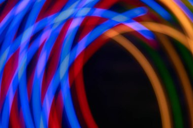 Renkli bokeh soyut odaklanmamış arka plan, renk bokeh arka plan ve doku, bulanık, şerit çizgileri uzun pozlama ile renk ve ışık hareketli