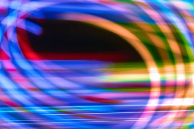 Renkli bokeh soyut odaklanmamış arka plan, renk bokeh arka plan ve doku, bulanık, şerit çizgileri uzun pozlama ile renk ve ışık hareketli