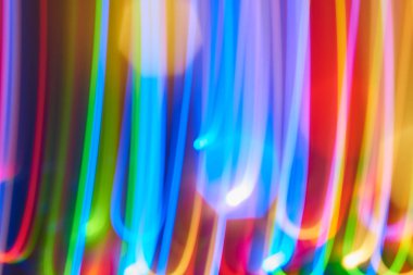 Renkli bokeh soyut odaklanmamış arka plan, renk bokeh arka plan ve doku, bulanık, şerit çizgileri uzun pozlama ile renk ve ışık hareketli