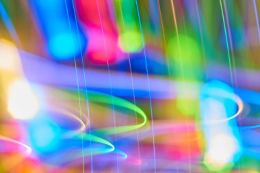 Renkli bokeh soyut odaklanmamış arka plan, renk bokeh arka plan ve doku, bulanık, şerit çizgileri uzun pozlama ile renk ve ışık hareketli