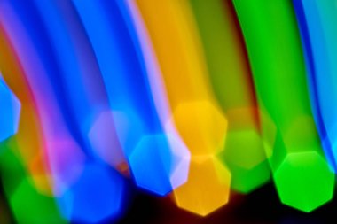 Bokeh arka ışık plan ve doku, bulanık renkli bokeh soyut odaklanmamış arka planda, renkli ışık, uzun pozlama hareket ışıklar