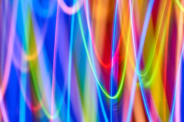 Bokeh arka ışık plan ve doku, bulanık renkli bokeh soyut odaklanmamış arka planda, renkli ışık, uzun pozlama hareket ışıklar