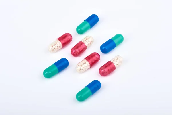 Geneeskunde Pillen Tabletten Capsule Pharmaceutical Geneesmiddel Close Van Stapel Van — Stockfoto