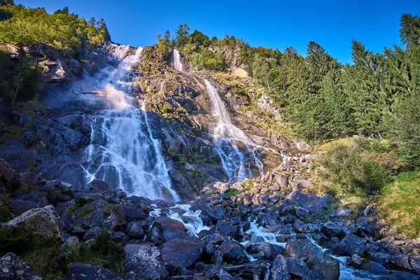 Cachoeiras Nardis Val Genova Perto Pinzolo Verão Parque Natural Adamello — Fotografia de Stock