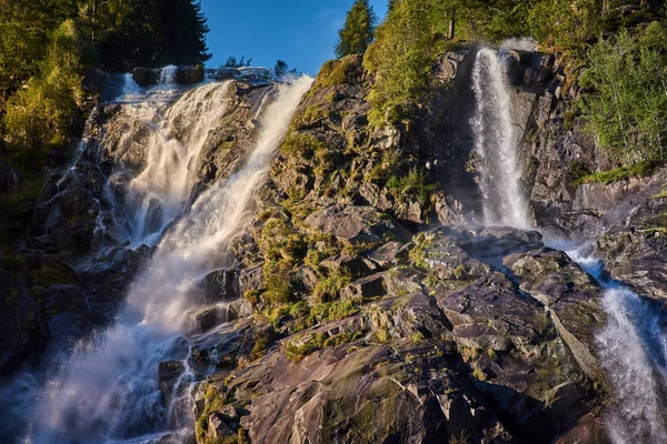 Cachoeiras Nardis Val Genova Perto Pinzolo Verão Parque Natural Adamello — Fotografia de Stock