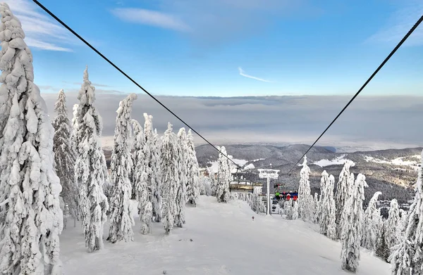 Poiana Brasov Romania January 2019 Chair Lift Poiana Brasov Ski — Stock Photo, Image