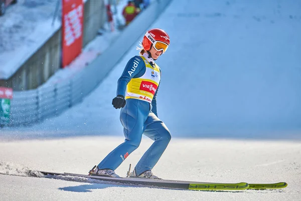 Rasnov Roumanie Janvier 2019 Sauteur Ski Inconnu Participe Coupe Monde — Photo