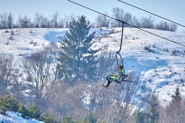 Rasnov Roemenië Januari 2019 Onbekende Schansspringer Concurreert Fis Ski Jumping — Stockfoto