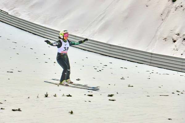 Rasnov Romania January 2019 Unknown Ski Jumper Competes Fis Ski — Stock Photo, Image