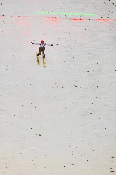 Rasnov Roemenië Januari 2019 Onbekende Schansspringer Concurreert Fis Ski Jumping — Stockfoto