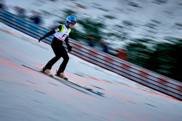 Rasnov Romania January 2019 Unknown Ski Jumper Competes Fis Ski — Stock Photo, Image