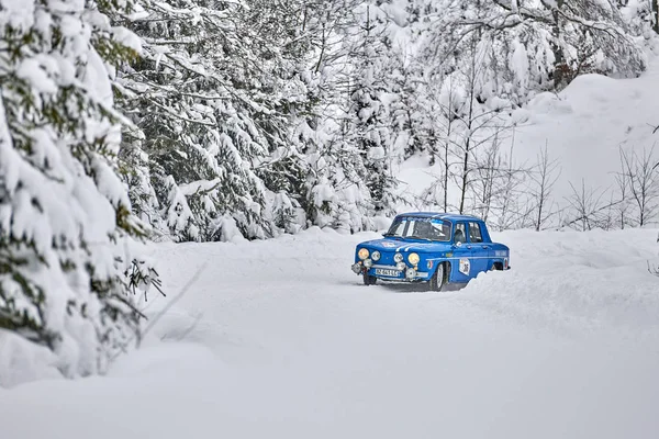 Covasna Romania January 2019 Old Car Participating Historic Winter Rally — Stock Photo, Image