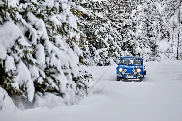 Covasna Romania Enero 2019 Vehículo Viejo Participando Historic Winter Rally — Foto de Stock