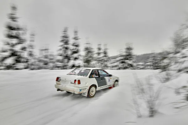 Covasna Rumänien Januari 2019 Old Bil Deltar Historiska Vinter Rally — Stockfoto