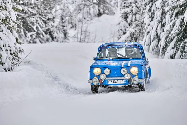 Covasna Romania January 2019 Old Car Participating Historic Winter Rally — Stock Photo, Image