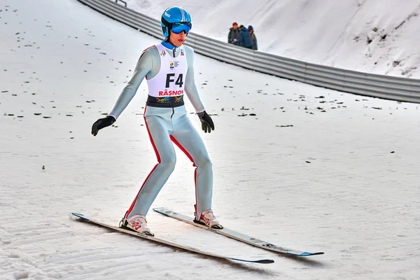 ルシュノフ ルーマニア 2019 不明なスキー ジャンパーは 月ルシュノフ ルーマニアで 2019 Fis スキー — ストック写真