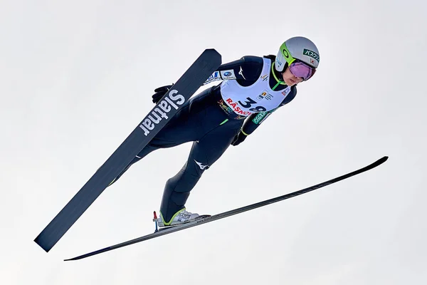 Rasnov Rumania Enero 2019 Desconocido Saltador Esquí Compite Copa Del —  Fotos de Stock