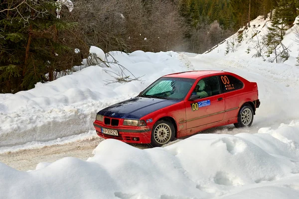 Comandau Romênia Janeiro 2019 Corrida Carros Rali Inverno Comandau Romênia — Fotografia de Stock