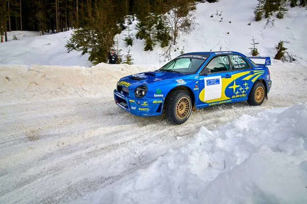 Comandau Romênia Fevereiro 2019 Corrida Carros Rali Inverno Comandau Romênia — Fotografia de Stock