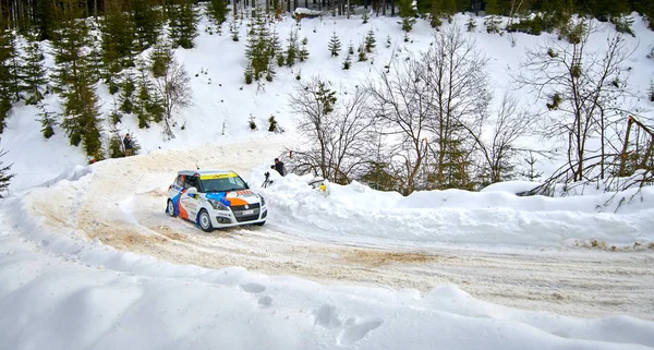 Comandau Rumania Febrero 2019 Carreras Coches Rally Invierno Comandau Rumania — Foto de Stock