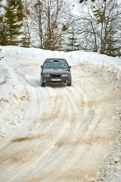 Comandau Romênia Fevereiro 2019 Corrida Carros Rali Inverno Comandau Romênia — Fotografia de Stock