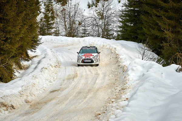 Comandau Rumunsko Února 2019 Car Závody Zimní Rally Comandau Rumunsko — Stock fotografie