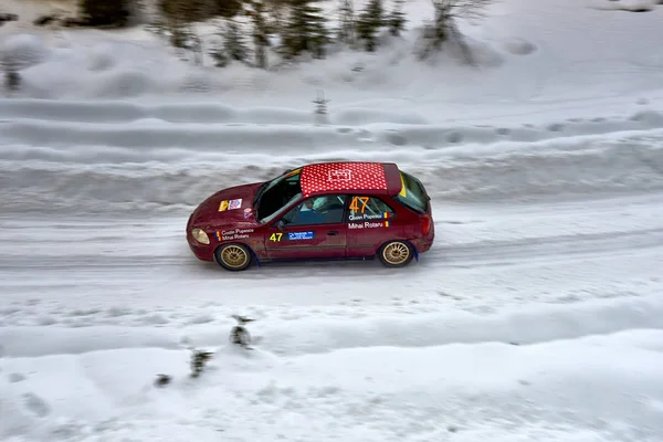 Comandau Romênia Fevereiro 2019 Corrida Carros Rali Inverno Comandau Romênia — Fotografia de Stock