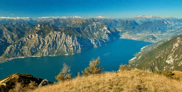 Vista Del Lago Garda Desde Monte Baldo Italia Panorama Del —  Fotos de Stock