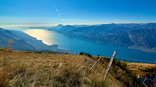Veduta Del Lago Garda Dal Monte Baldo Italia Panorama Dello — Foto Stock