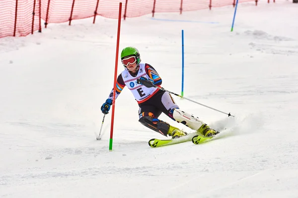 Brasov Румунія Лютого 2018 Молоді Конкуренти Romania Teleferic Cup Junior — стокове фото