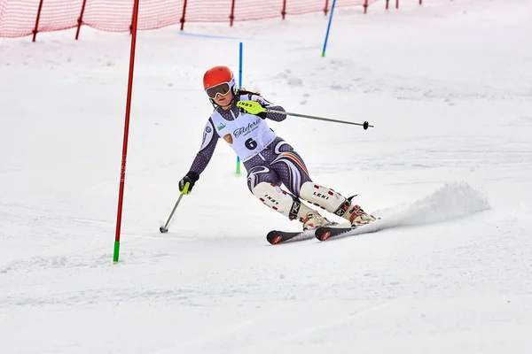 Brassó Románia Február 2018 Fiatal Versenyzők Romániában Teleferic Cup Junior — Stock Fotó