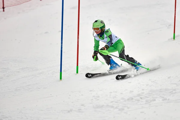 Brasov Romania Febbraio 2018 Giovani Concorrenti Romania Teleferic Cup Junior — Foto Stock