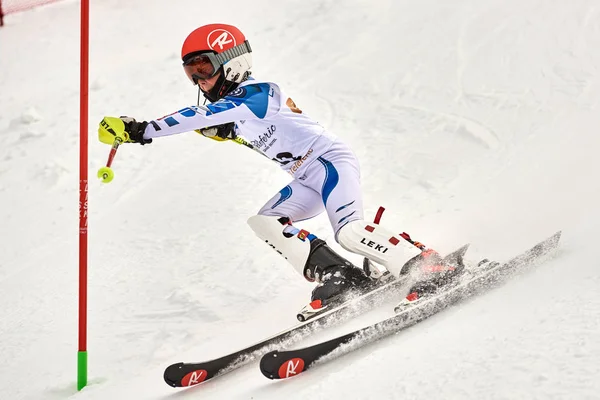 Brasov Romania February 2018 Young Competitors Romania Teleferic Cup Junior — Stockfoto