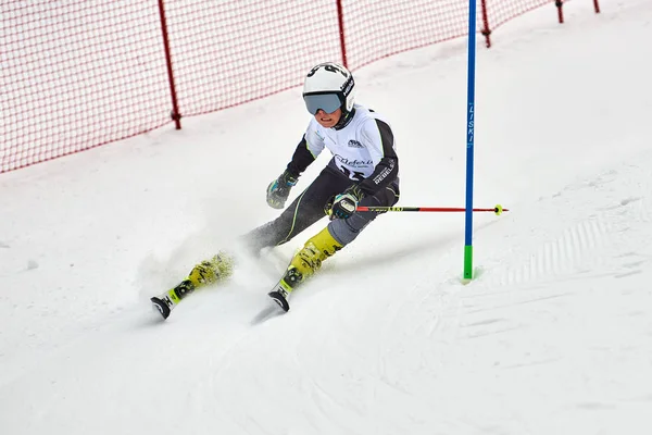 Brasov Romania Febbraio 2018 Giovani Concorrenti Romania Teleferic Cup Junior — Foto Stock