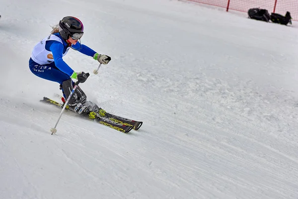 Brasov Roménia Fevereiro 2018 Jovens Competidores Romênia Teleferic Cup Junior — Fotografia de Stock